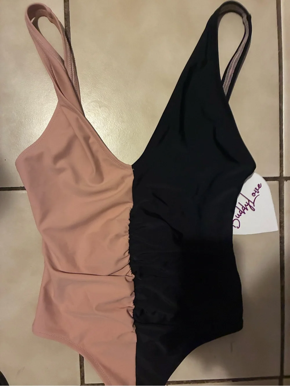 Buddy Love Black and Nude Pink One-Piece Swimsuit